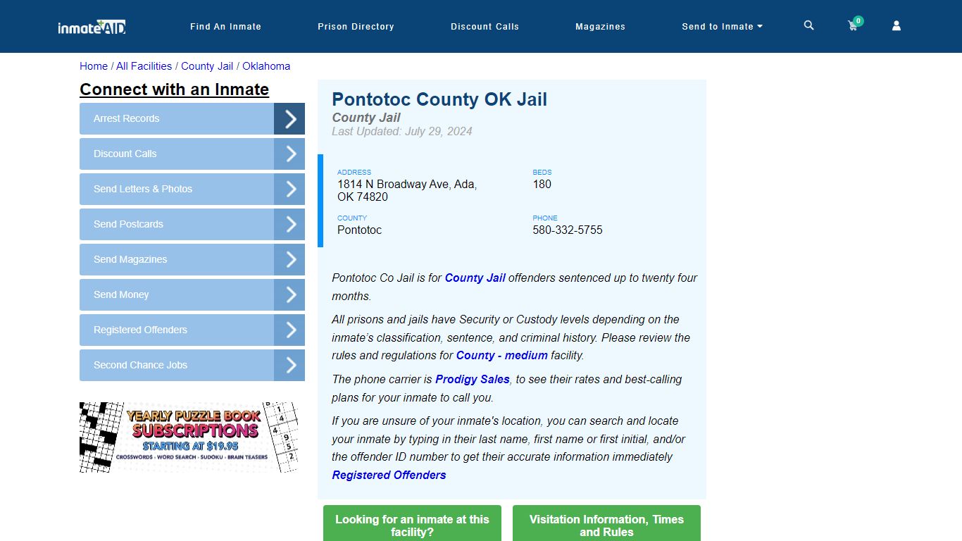 Pontotoc County OK Jail - Inmate Locator