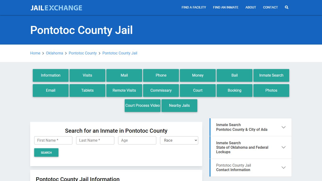 Pontotoc County Jail Roster Lookup, OK, Inmate Search